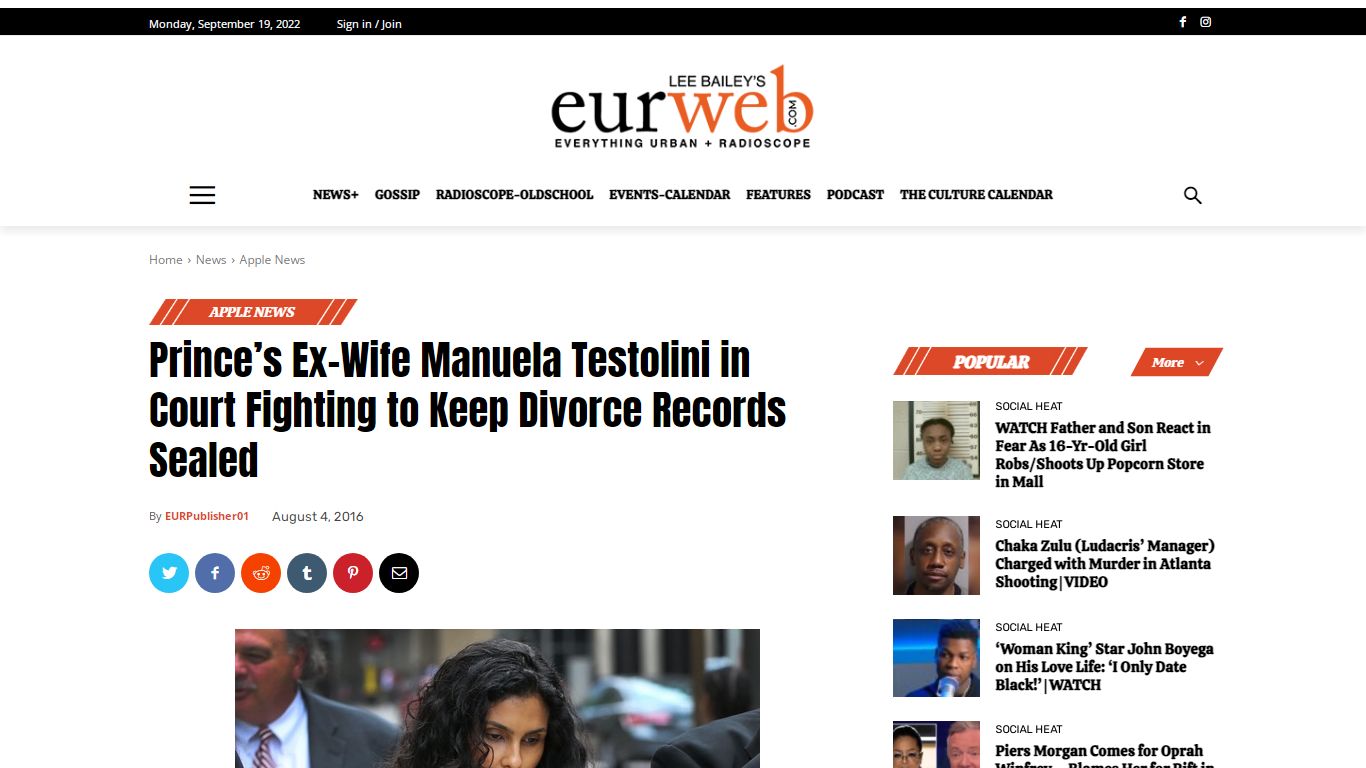 Prince’s Ex-Wife Manuela Testolini in Court Fighting to Keep Divorce ...